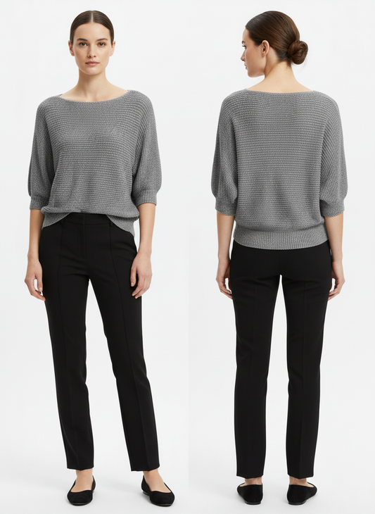 Noya - Luchtige Gebreide Damestrui met Wijde Hals