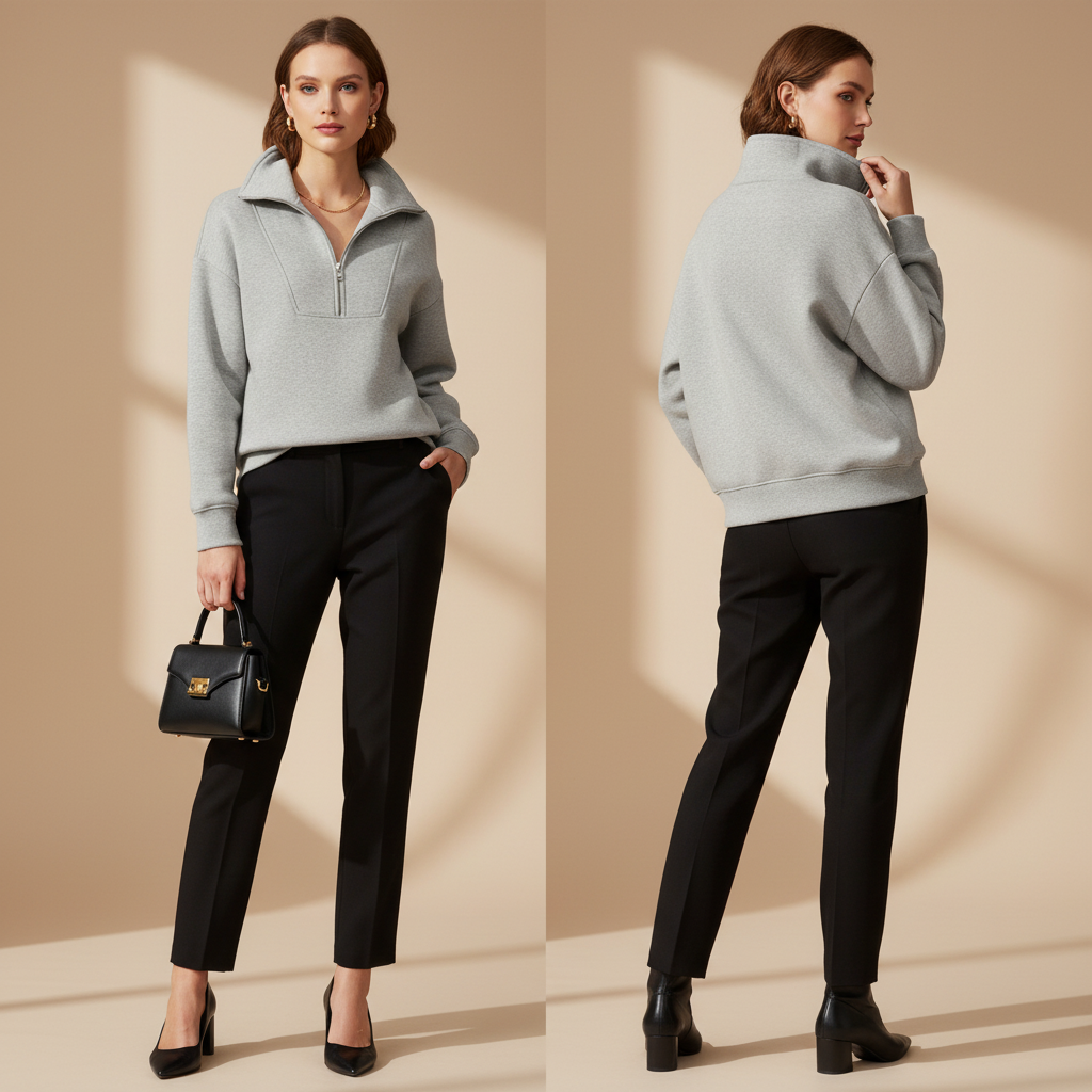 Noya - Comfortabele Pullover Sweatshirt met Ritskraag